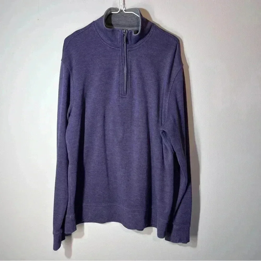 VAN HAUSEN mans pullover jacket sweater cotton 3/4 zip size Extra Large